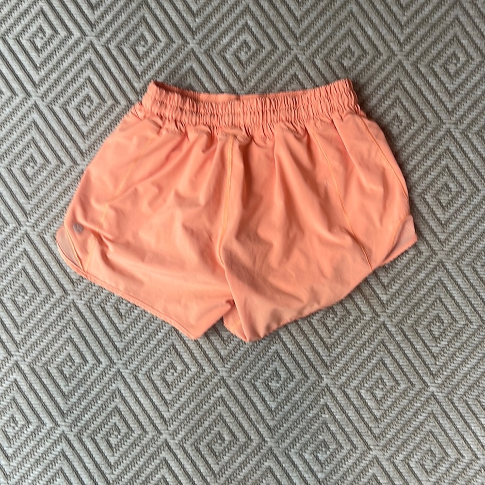 Lululemon orange hotty hot shorts